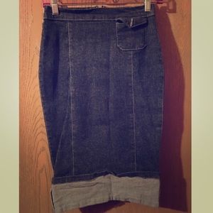 Jean pencil skirt / punk, rockabilly, pin up