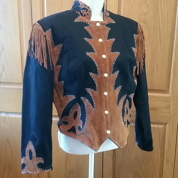 Diamond Denim & Leather  Jackets & Blazers - Diamond Denim & Leather Country Fringe Coat