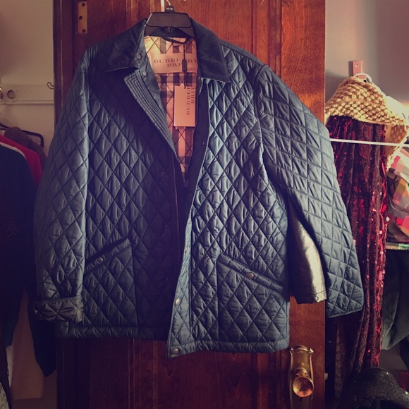 Blue Quilted Burberry Brit Jacket