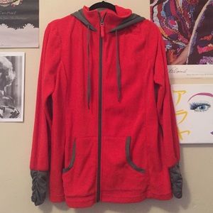 Contrast hooded jacket