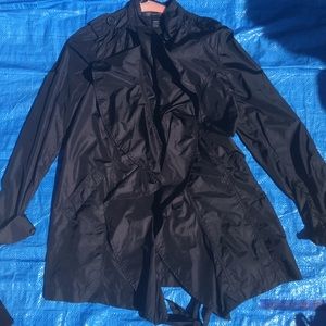 INC - black lightweight rain jacket