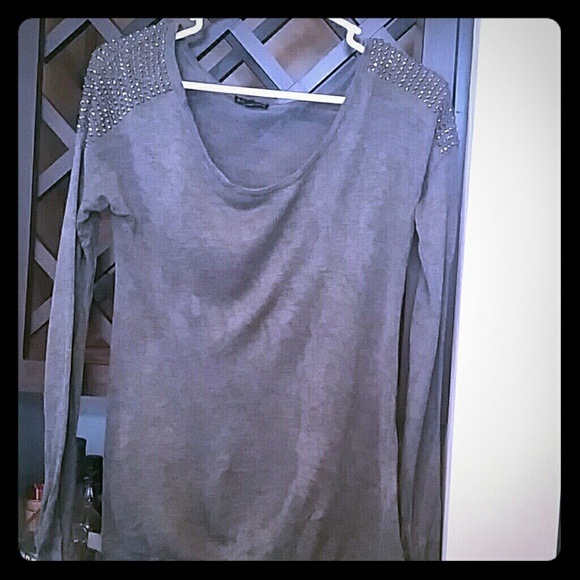 Express grey studded shoulder sweater *like new