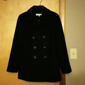 Lined Calvin Klein Black Pea Coat
