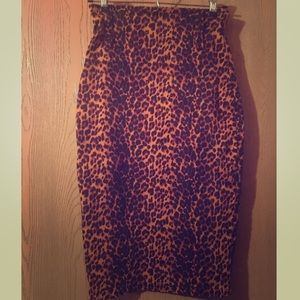 Leopard print pencil skirt - pin up, rockabilly