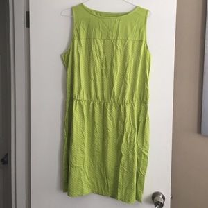 Lime green polkadot cotton dress