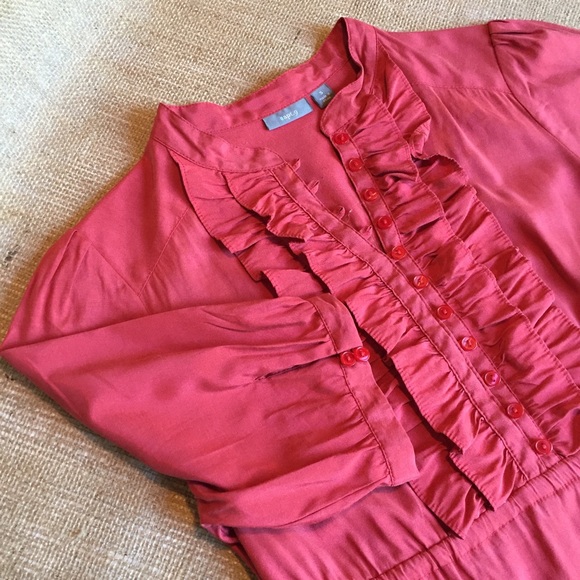 Apt. 9 • Coral Ruffle Tunic Blouse • Size Small - Picture 2 of 3