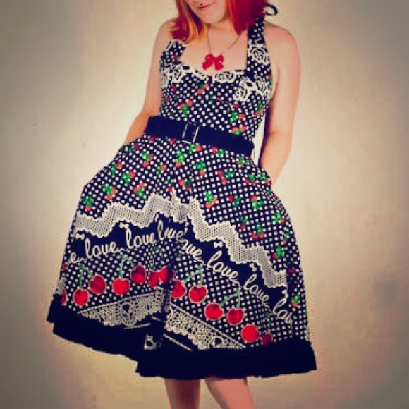 Hell Bunny halter swing dress - punk, rockabilly