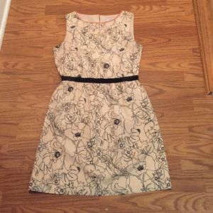 LOFT light pink and black print dress