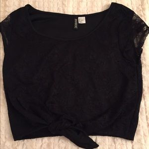 Black Lace Crop Top
