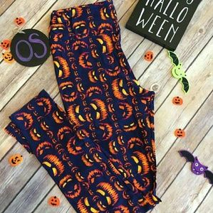 Lularoe Halloween leggings jack-o'-lantern and HHM