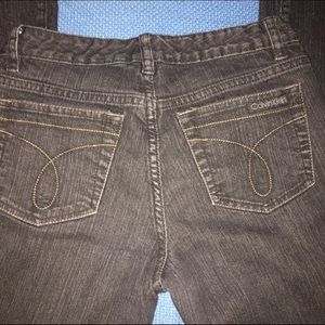 Calvin Klein black denim flare pants