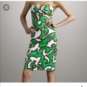 Milly green strapless dress