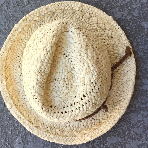 Straw Fedora Hat with knotted detail