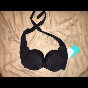 H&m super push black swim top