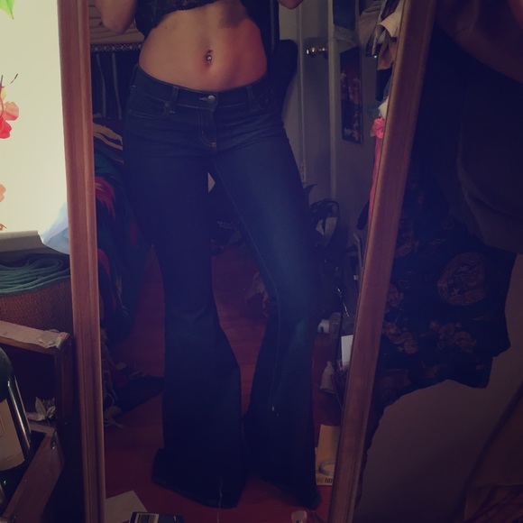 Free People Denim - Free people dark wash flare jeans