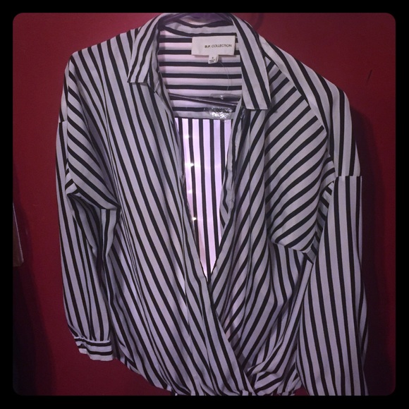 B.P. Collection (TOBI): Sheer Drape Stripped Top