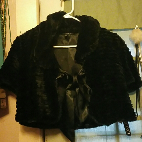Faux Fur Shrug Evening Jacket