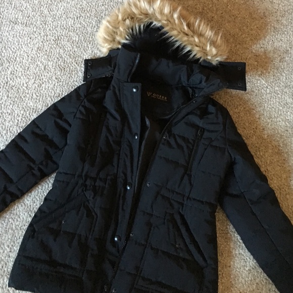 guess black parka