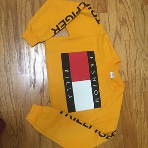 Cropped fashion killa crew neck sweater