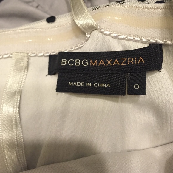 BCBG Black and white polka dot strapless dress - Picture 3 of 4