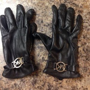 Michael Kors black leather gloves