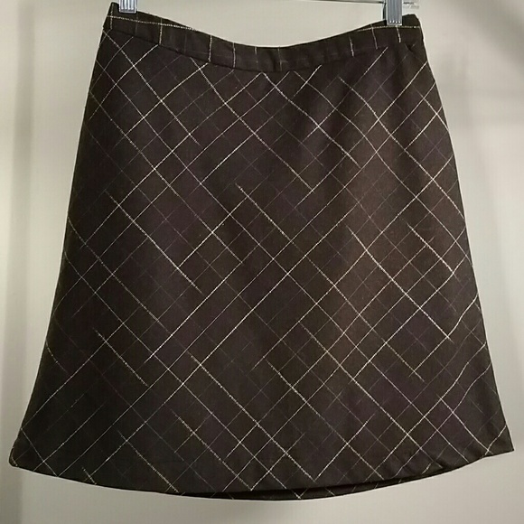 Retro Style Brown Wool Skirt