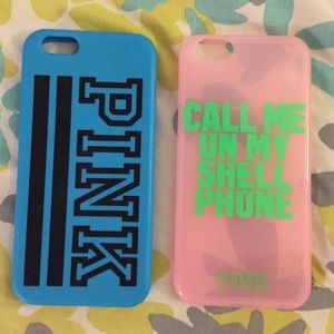 Two Victoria Secret PINK iPhone 6/6s phone cases
