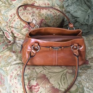 Gianni Bernini saddle brown hand bag