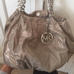 Silver metallic Michael Kors purse
