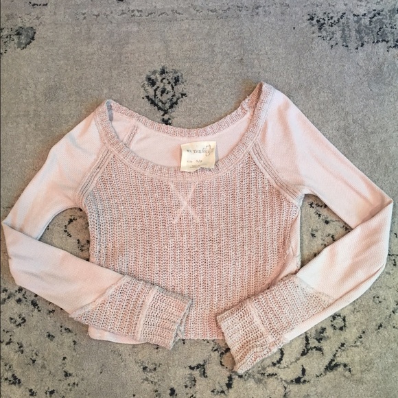 We the free (free people) cropped cream sweater