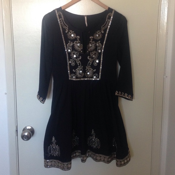 Free People Mini Dress with Sequin Embroidery Sz2