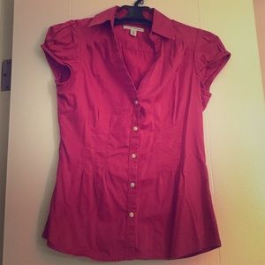 Banana Republic magenta button down shirt