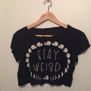 "Stay Weird" crop top