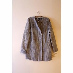 NWT Chevron Collarless Dress Coat