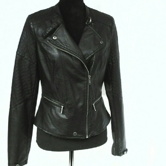 Jou Jou Petite Womens Moto Black Jacket - Picture 2 of 4