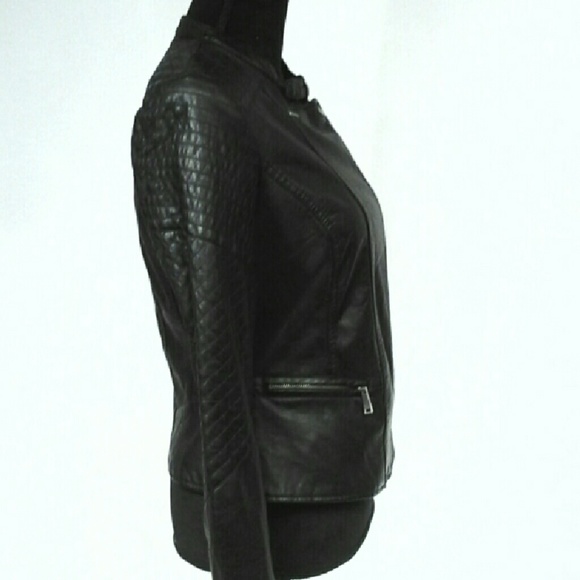 Jou Jou Petite Womens Moto Black Jacket - Picture 3 of 4