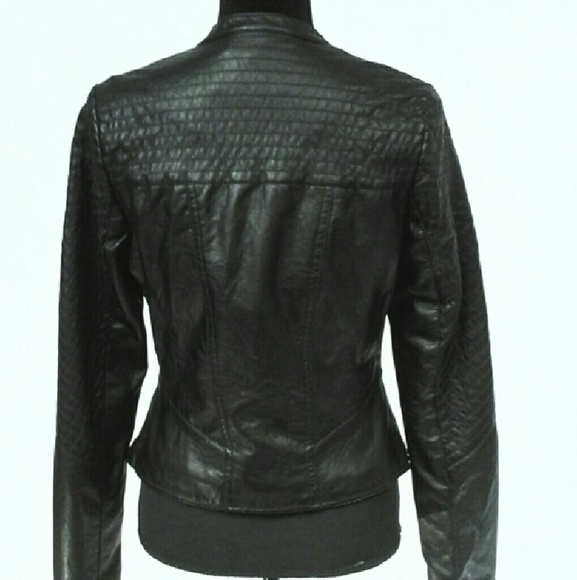 Jou Jou Petite Womens Moto Black Jacket - Picture 4 of 4