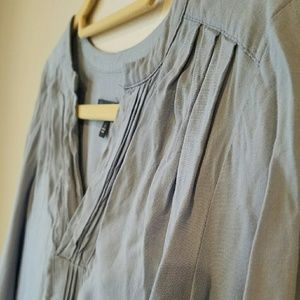 NWOT Pleated V-neck Blouse