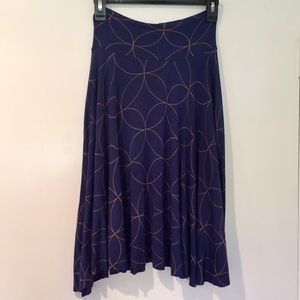 Pattern Blue Gold Knit Skirt