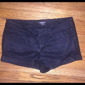Faux leather shorts