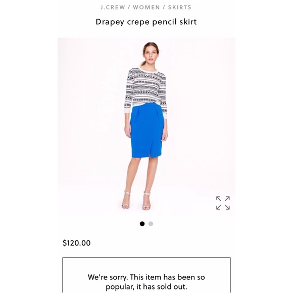 J. Crew Drapey Crepe Pencil Skirt Blue Grotto NWOT - Picture 4 of 4