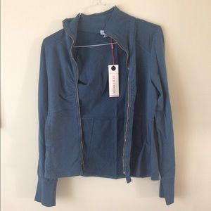 Wearables blue zip up thin jacket