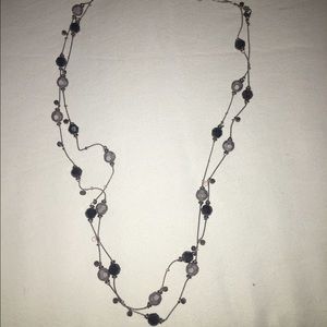 Back and gray beaded necklace