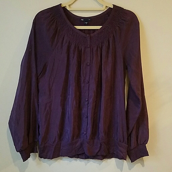 Gap Long-sleeved Blouse with Covered Buttons