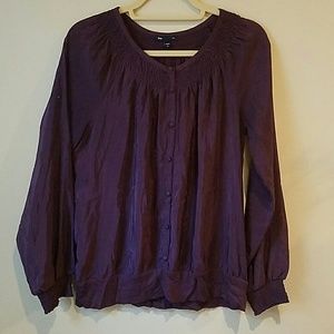 Gap Long-sleeved Blouse with Covered Buttons