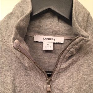 Express Gray Mock Neck Zip-up Sweater