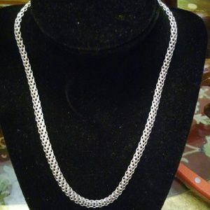 Sterling silver thick Serpentine necklace
