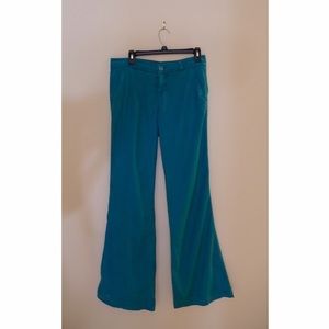 Anthropologie Wide Leg Teal Pants