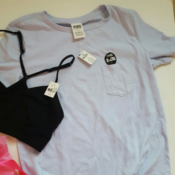 New! PINK top and bra set! Small - Picture 2 of 4