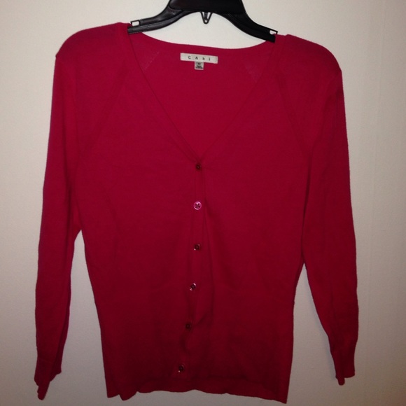 CAbi hot pink button down cardigan